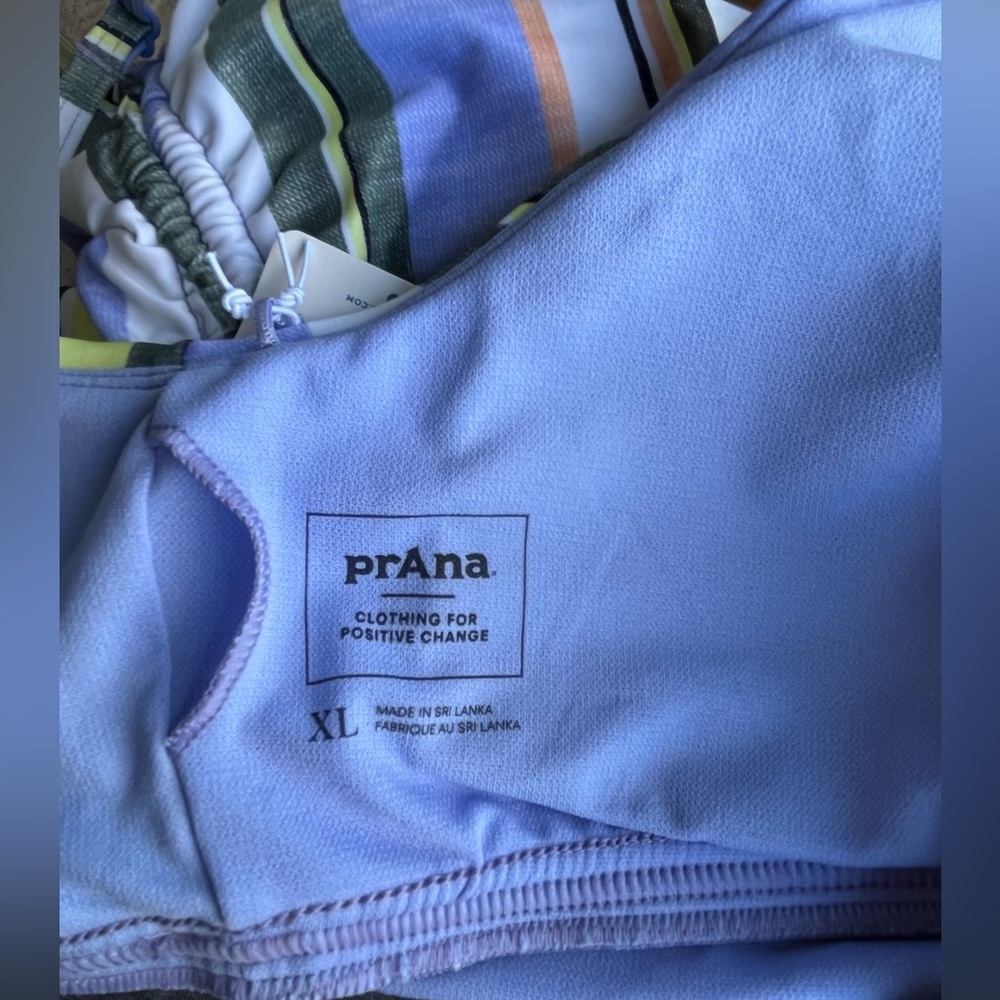 Prana Multicolor Striped Tankini Top in Yellow, Blue, Green, White new w/out tag - Picture 7 of 9